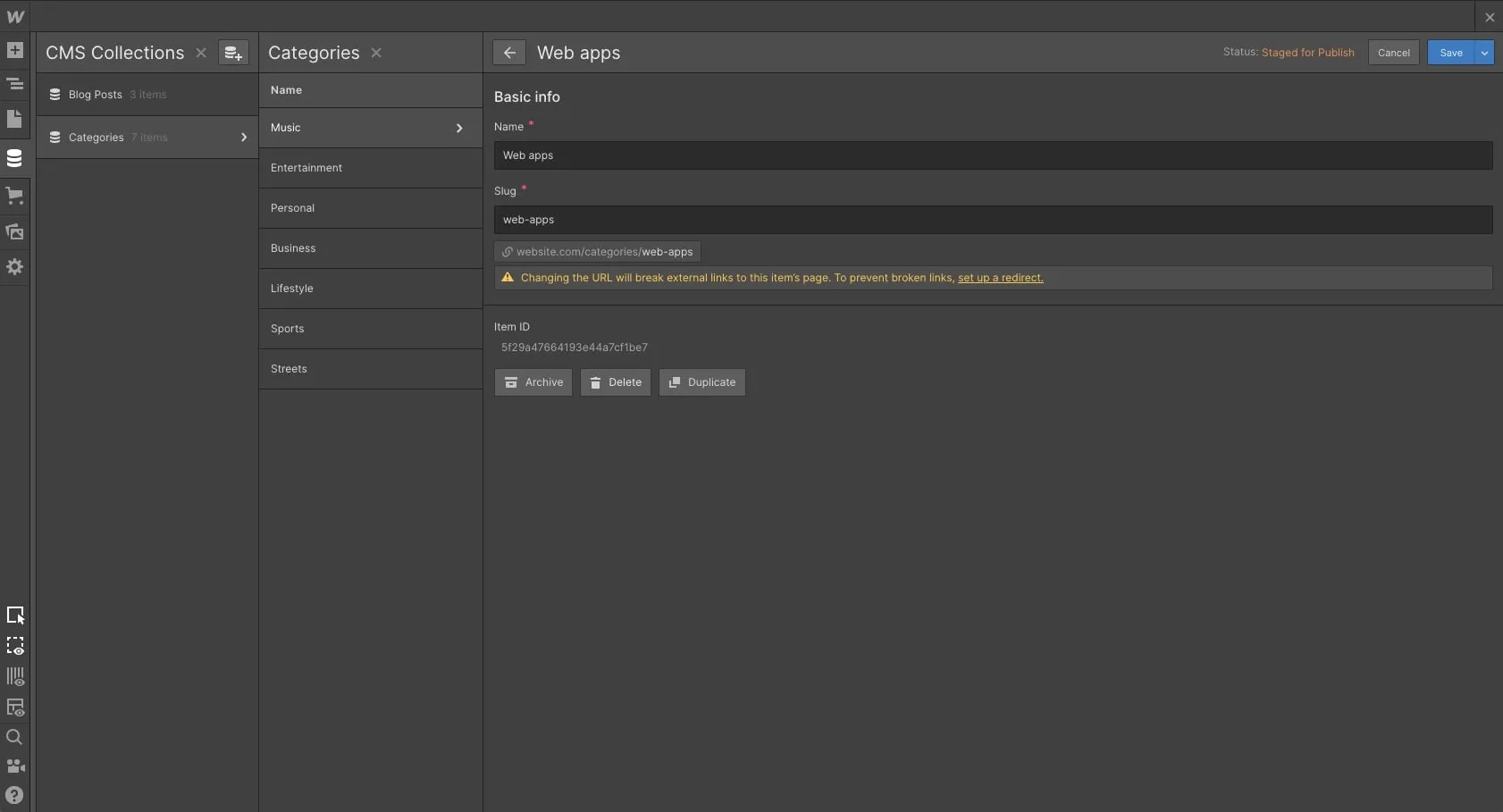 Blogging of Webflow